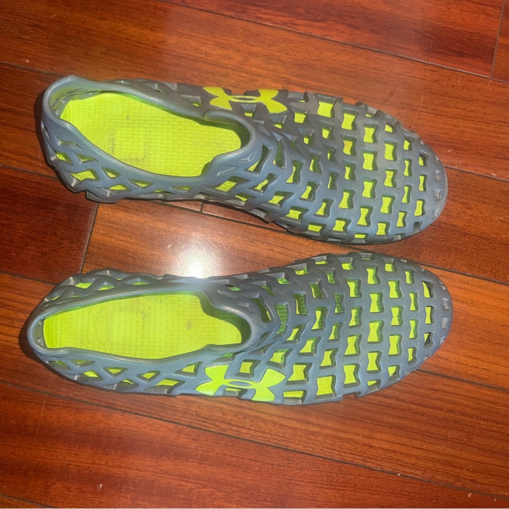 Under Armour Gray and Yellow Slip-On Sneakers